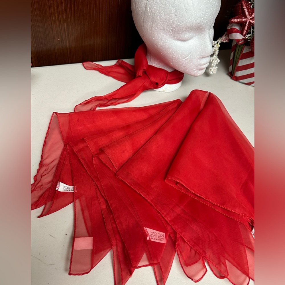 6 Red scarves headbands